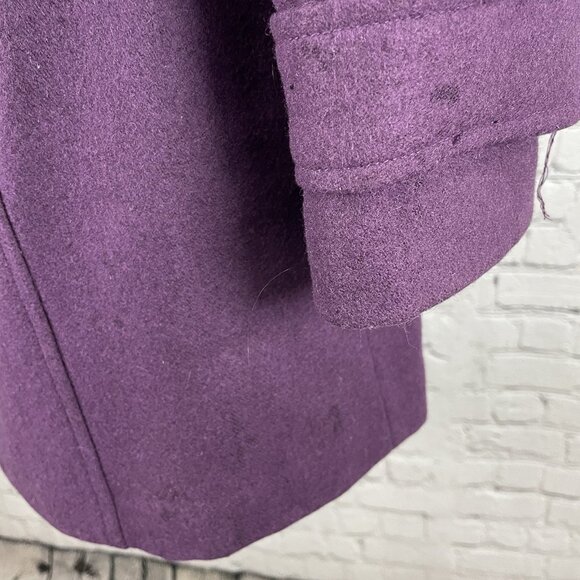 Tulle Anthropologie Purple Wool Blend Collared Lined Overcoat Size Medium M - Picture 10 of 16